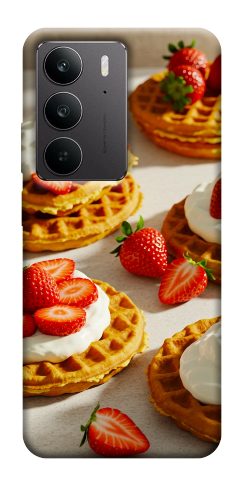 Чехол Вафли с клубникой для Realme C75