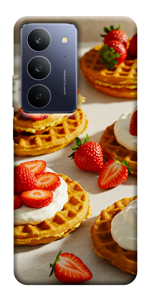 Чохол Вафлі з полуницею для Realme C75x