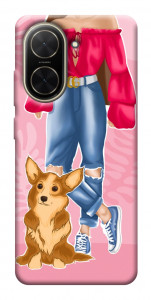 Чохол Girl and corgi для Xiaomi Poco C71