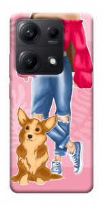 Чехол Girl and corgi для Xiaomi Redmi Note 14S