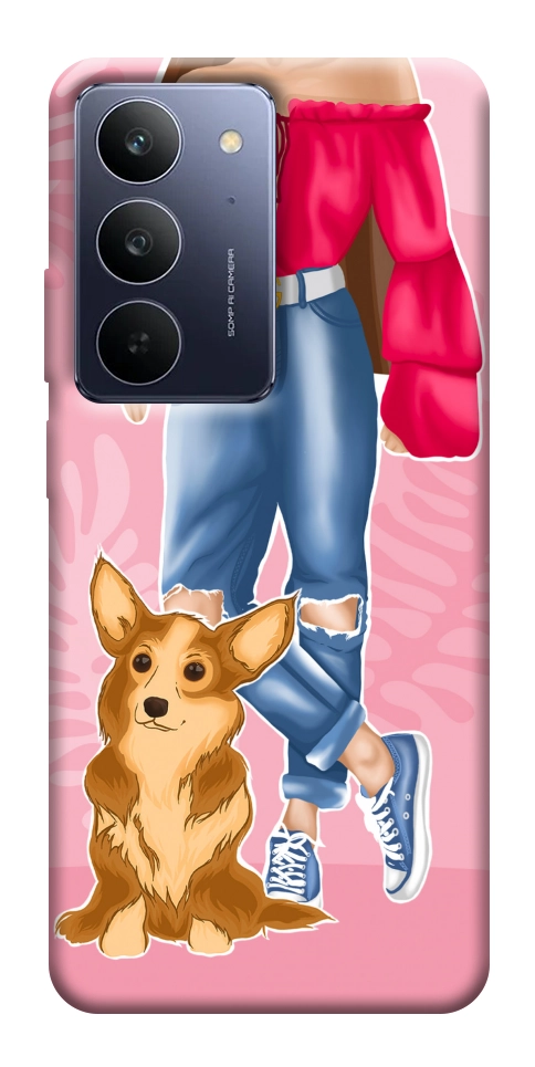 Чехол Girl and corgi для Realme C75x
