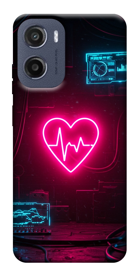 Чохол Neon heart для Motorola Moto E15