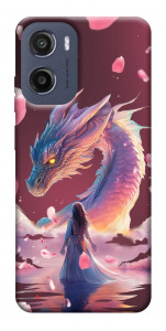 Чехол Girl and dragon для Motorola Moto E15