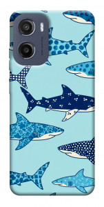 Чехол Shark pattern для Motorola Moto E15