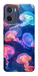 Чехол Neon jellyfishes для Motorola Moto E15