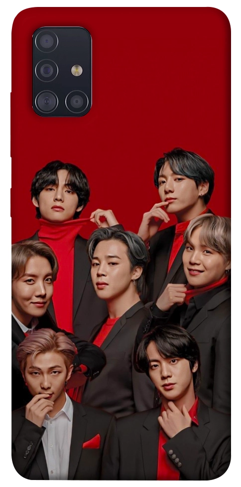Чохол BTS in red для Galaxy A51 (2020)