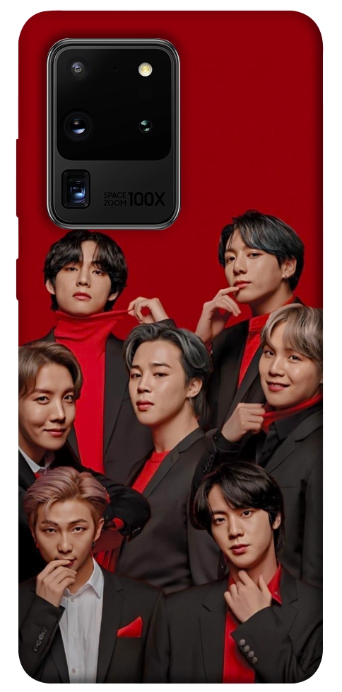 Чехол BTS in red для Galaxy S20 Ultra (2020)