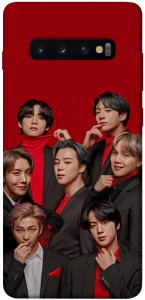 Чохол BTS in red для Galaxy S10 Plus (2019)