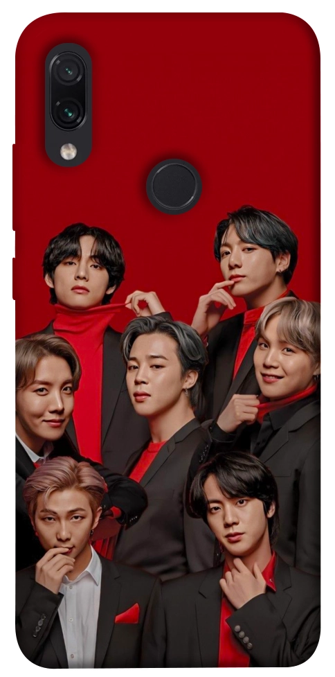 Чехол BTS in red для Xiaomi Redmi Note 7