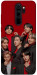 Чехол BTS in red для Xiaomi Redmi Note 8 Pro