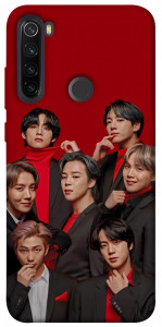 Чохол BTS in red для Xiaomi Redmi Note 8T
