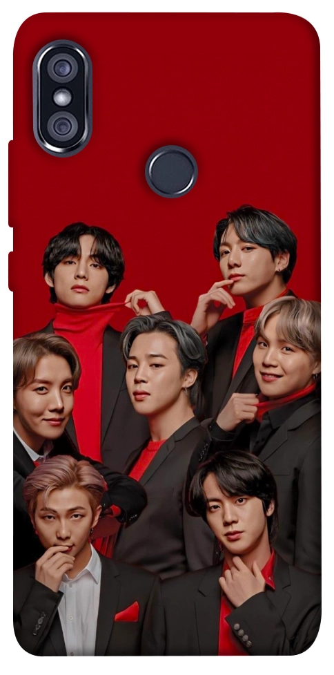 Чохол BTS in red для Xiaomi Redmi Note 5 (Dual Camera)