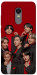 Чехол BTS in red для Xiaomi Redmi Note 5 (Single Camera)
