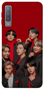 Чехол BTS in red для Galaxy A7 (2018)