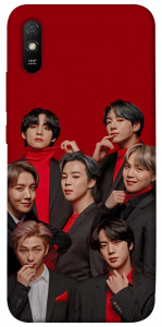 Чохол BTS in red для Xiaomi Redmi 9A