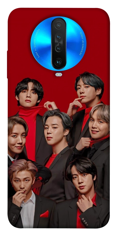 Чехол BTS in red для Xiaomi Redmi K30