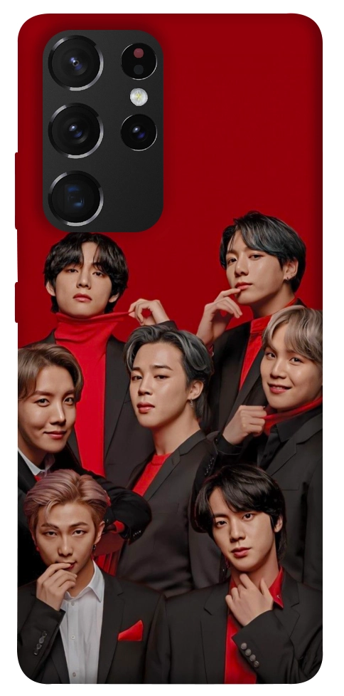 Чехол BTS in red для Galaxy S21 Ultra