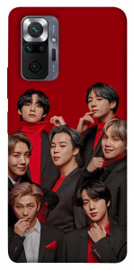 Чохол BTS in red для Xiaomi Redmi Note 10 Pro