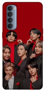 Чехол BTS in red для Oppo Reno 4 Pro