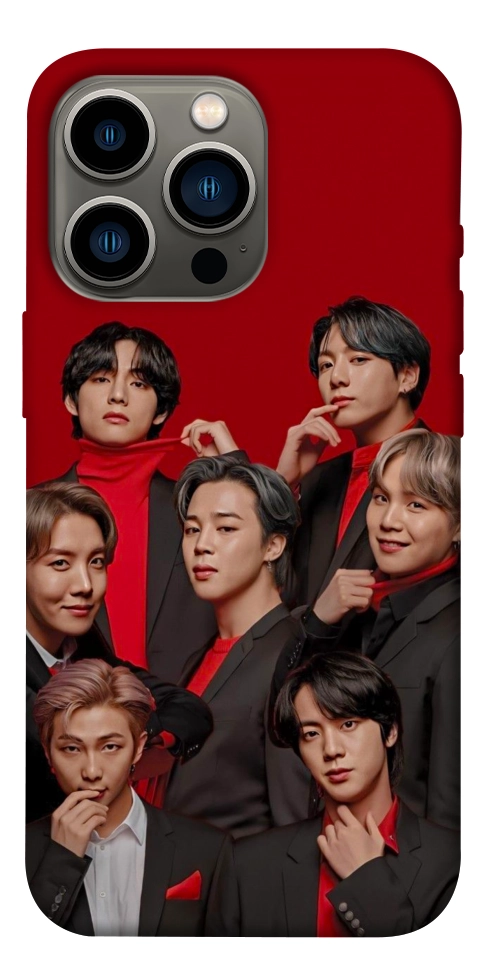 Чехол BTS in red для iPhone 13 Pro