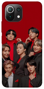 Чехол BTS in red для Xiaomi Mi 11 Lite