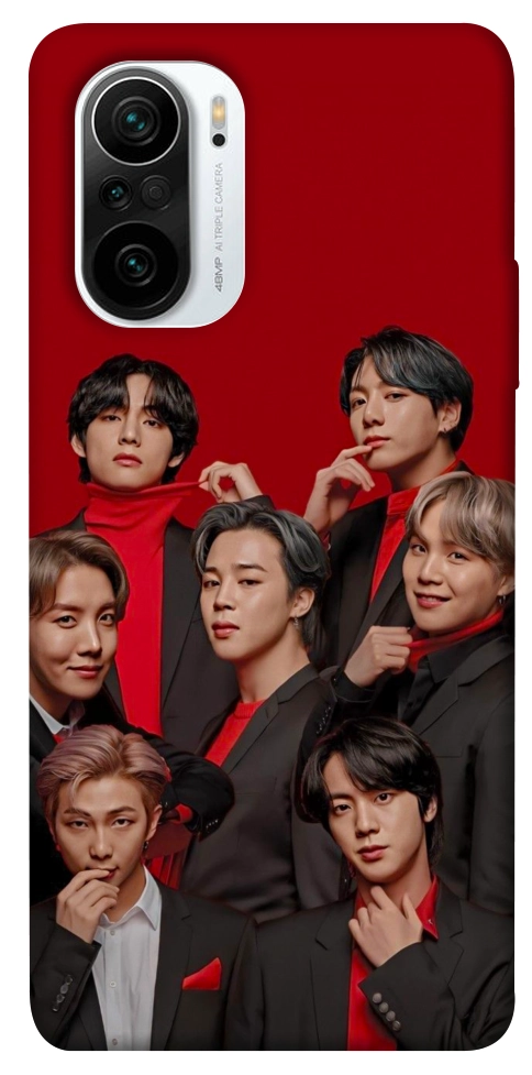 Чохол BTS in red для Xiaomi Redmi K40