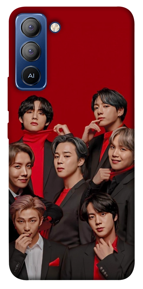 Чехол BTS in red для TECNO Pop 5 LTE