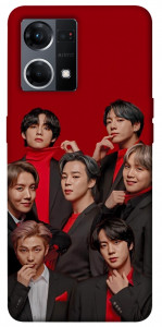 Чохол BTS in red для Oppo Reno 7 4G