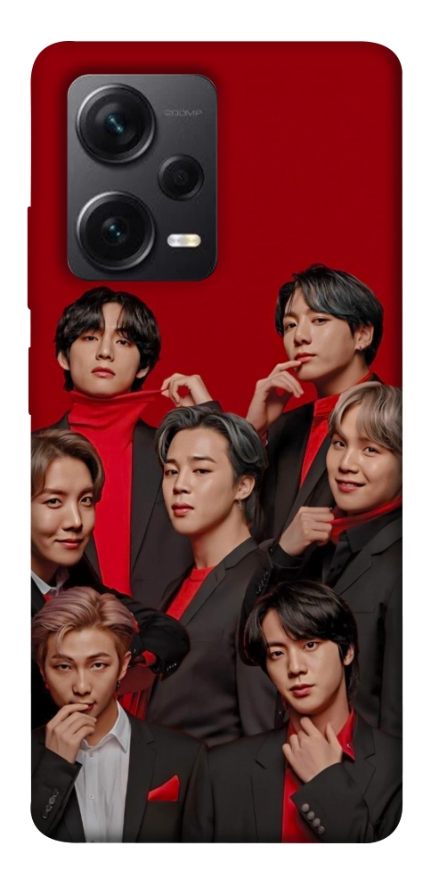 Чехол BTS in red для Xiaomi Redmi Note 12 Pro 5G