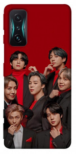 Чехол BTS in red для Xiaomi Redmi K50 Gaming