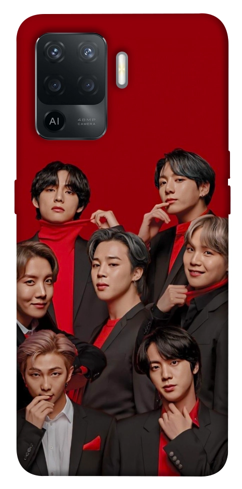 Чехол BTS in red для Oppo Reno 5 Lite