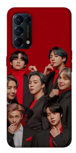 Чехол BTS in red для Oppo Reno 5 4G