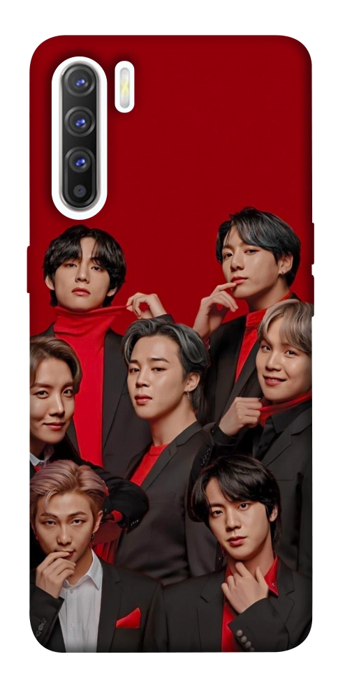 Чехол BTS in red для Oppo Reno 3