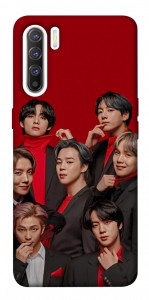 Чехол BTS in red для Oppo Reno 3