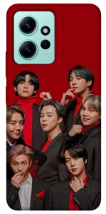 Чехол BTS in red для Xiaomi Redmi Note 12 4G