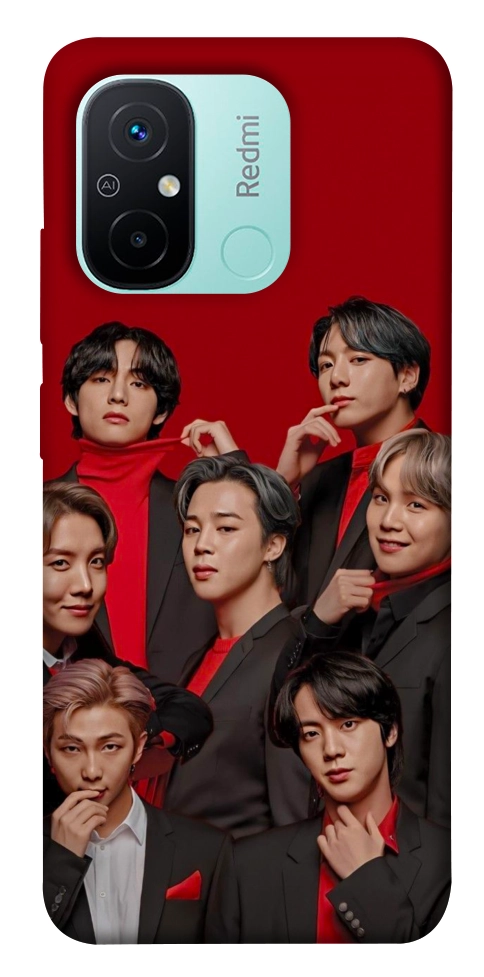 Чехол BTS in red для Xiaomi Redmi 12C