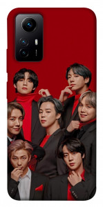 Чехол BTS in red для Xiaomi Redmi Note 12S