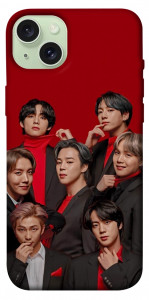 Чохол BTS in red для iPhone 15 Plus