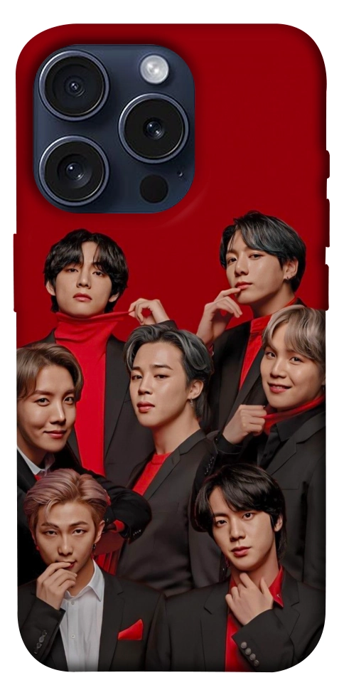 Чехол BTS in red для iPhone 15 Pro