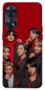 Чехол BTS in red для Oppo Reno 8 T 4G