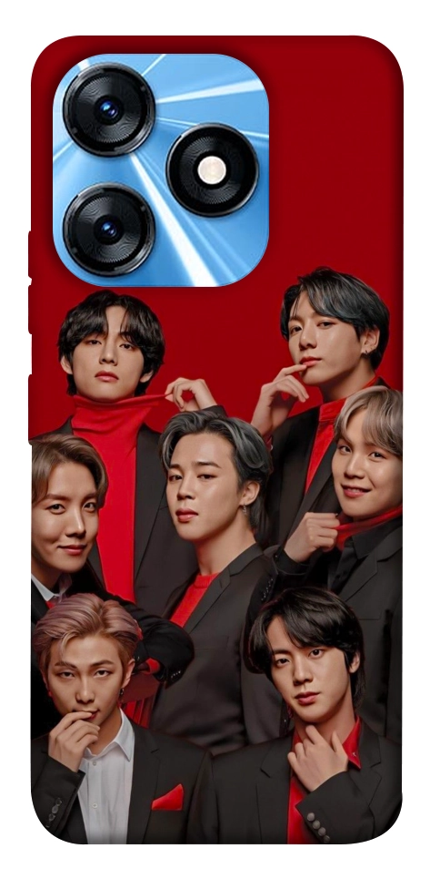 Чохол BTS in red для TECNO Spark 10