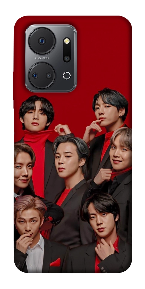 Чехол BTS in red для Huawei Honor X7a