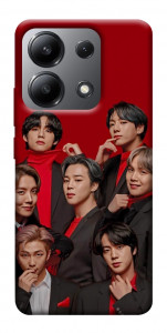 Чехол BTS in red для Xiaomi Redmi Note 13 4G