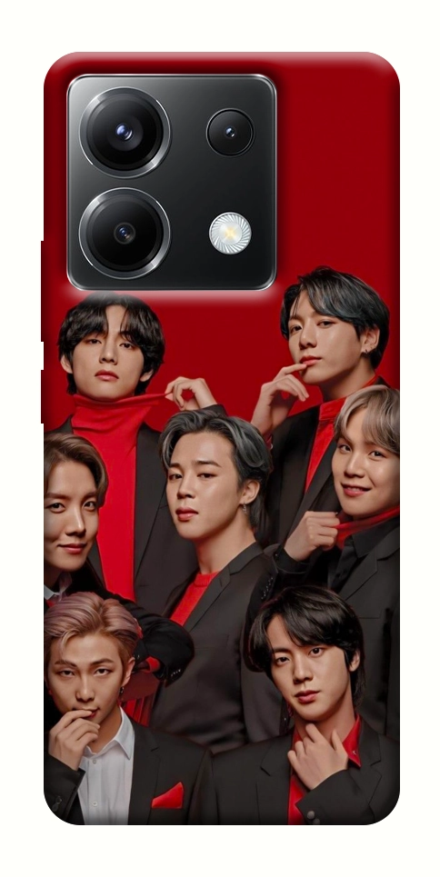 Чехол BTS in red для Xiaomi Poco X6