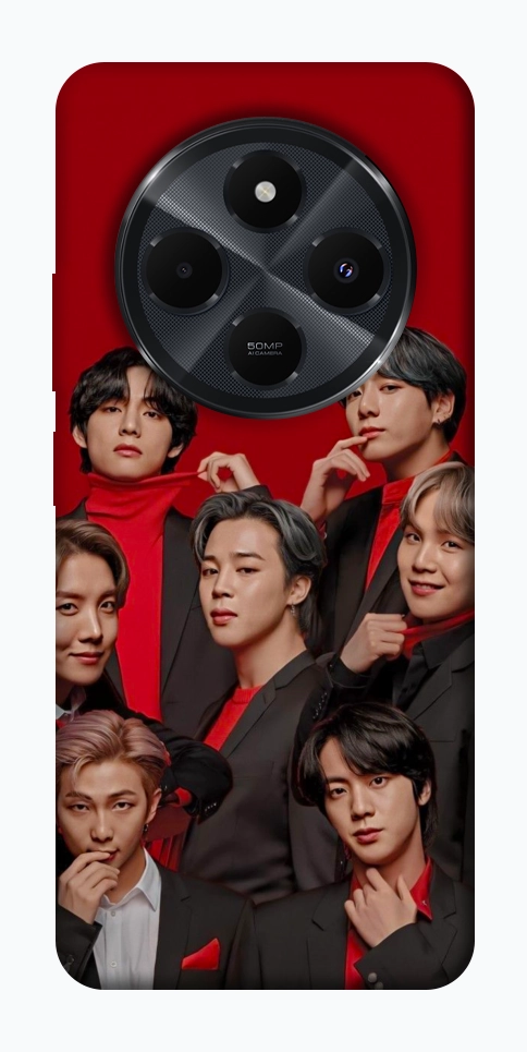 Чохол BTS in red для Xiaomi Redmi 14C