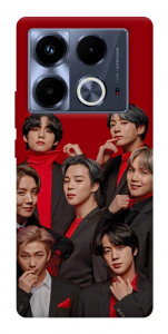 Чехол BTS in red для Infinix Note 40 4G