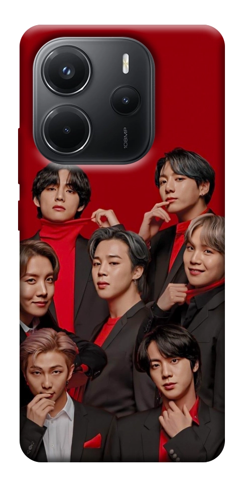 Чехол BTS in red для Xiaomi Redmi Note 14 4G (Int. version)