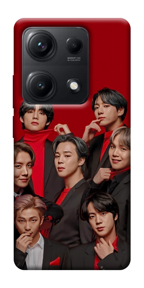 Чехол BTS in red для Xiaomi Redmi Note 14S