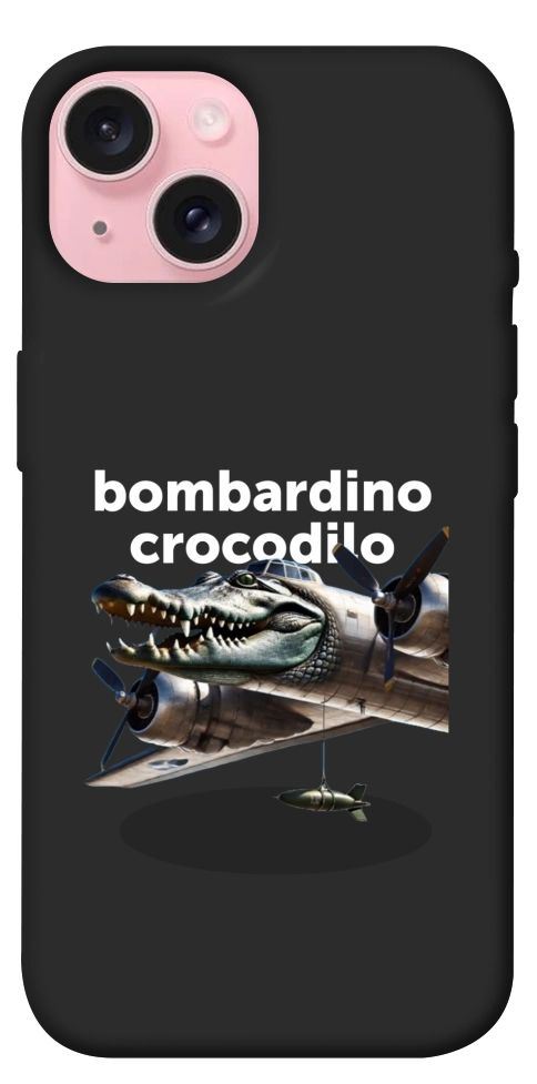 Чехол Bombardino Crocodilo volante для iPhone 15