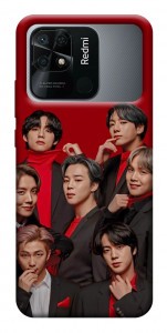 Чохол BTS in red для Xiaomi Redmi 10C